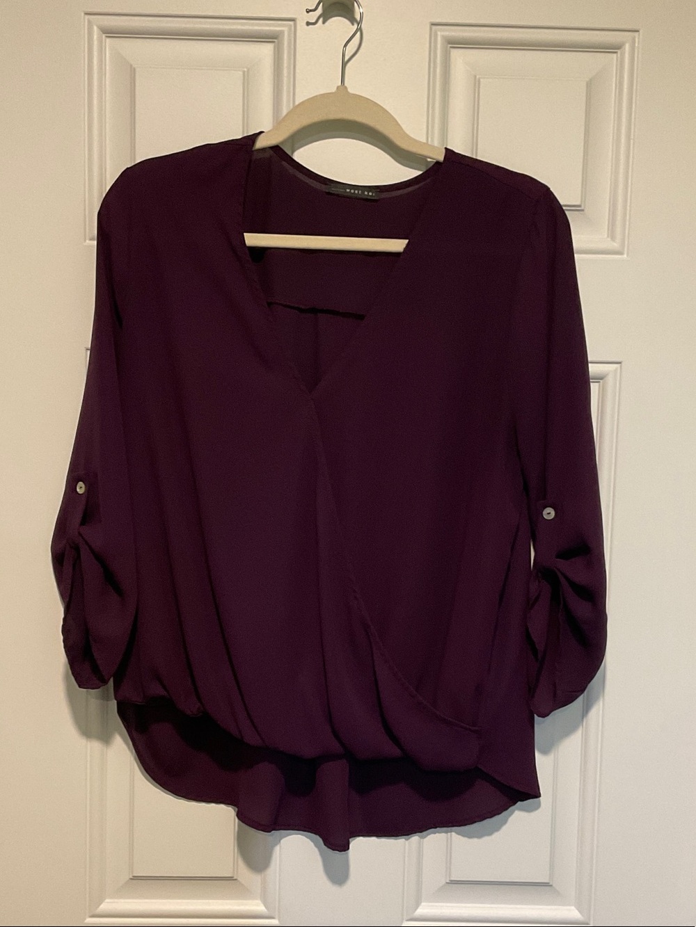 West Kei Plum Wrap-Front Blouse